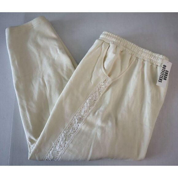 Urban Outfitters Women's Sz M Ivory Out From Under Jayden Lace-Inset Sweatpants - Picture 9 of 13
